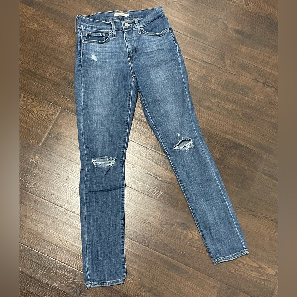 Levi's Women's 311 Distressed Skinny Jeans - Medium Blue Wash